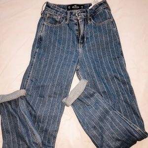 Hollister Ultra High Rise Pinstripe Mom Jeans